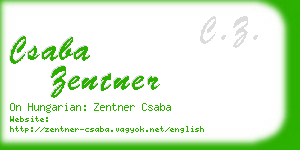 csaba zentner business card